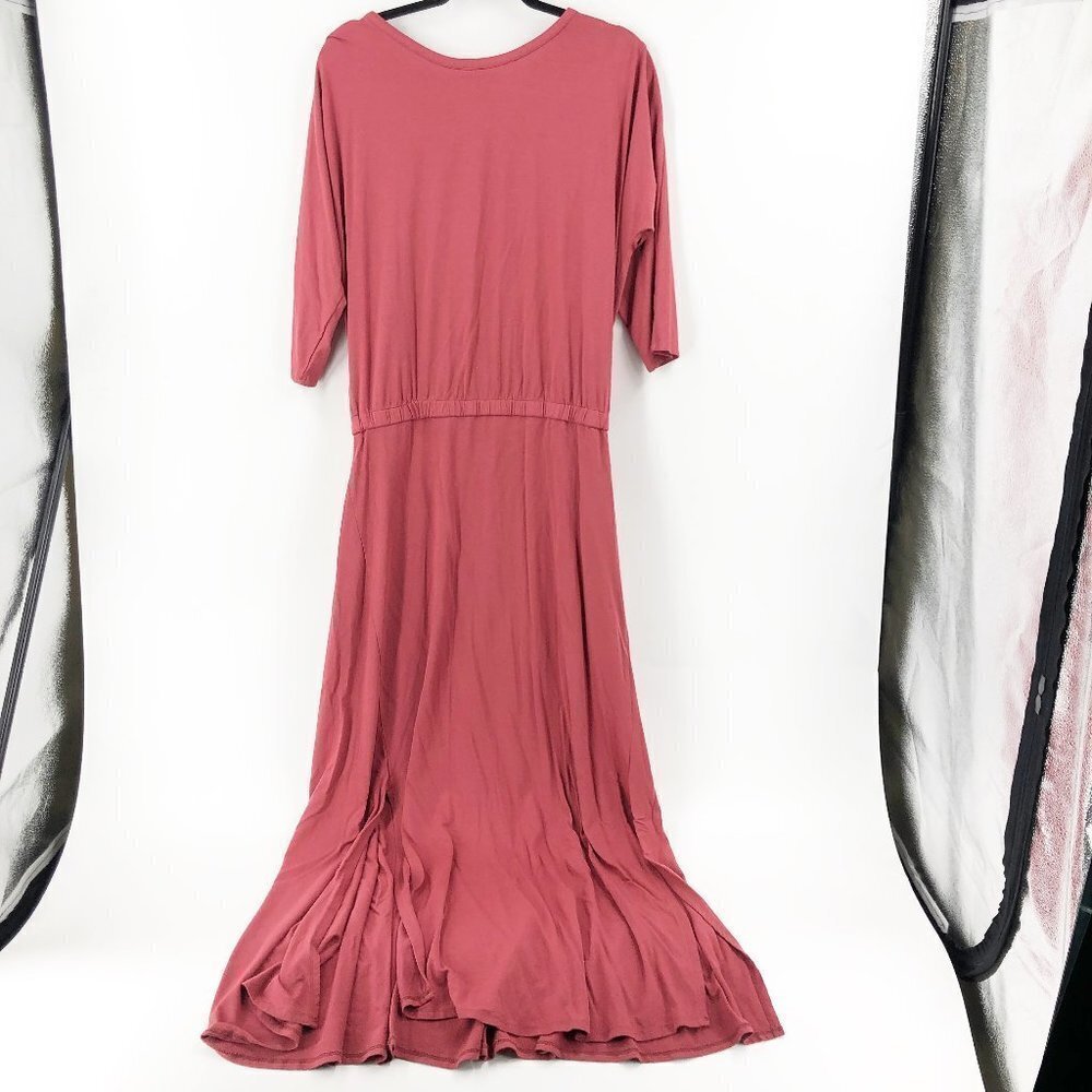 ✅Soft Surroundings Maxi Dress Criss Cross Front with Open Back Size Missy Medium
